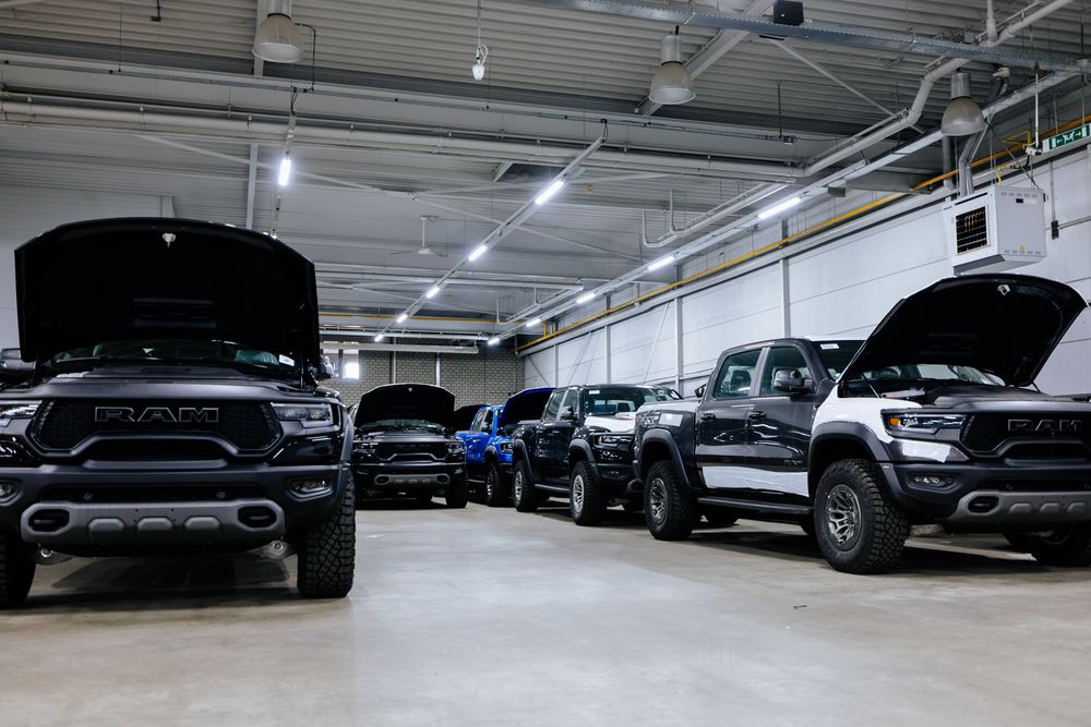 Vehicles in storage at the SCL compound